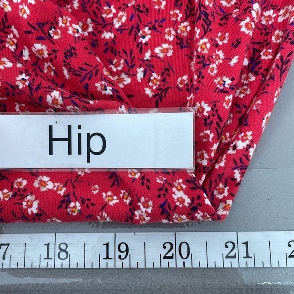 Old Navy Dress Women's L Large Red Floral Sleeveless Square Neck A-Line Midi - Picture 15 of 16